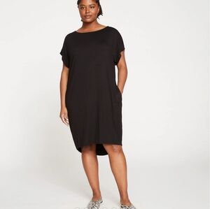 Universal Standard Helen Liquid Jersey Shift Dress In Black Sz 14/16